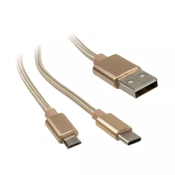 Akasa AK-CBUB42-12GL USB-kaapeli 1,2 m USB 2.0 USB A USB C/Micro-USB B kulta (AK-CBUB42-12GL)