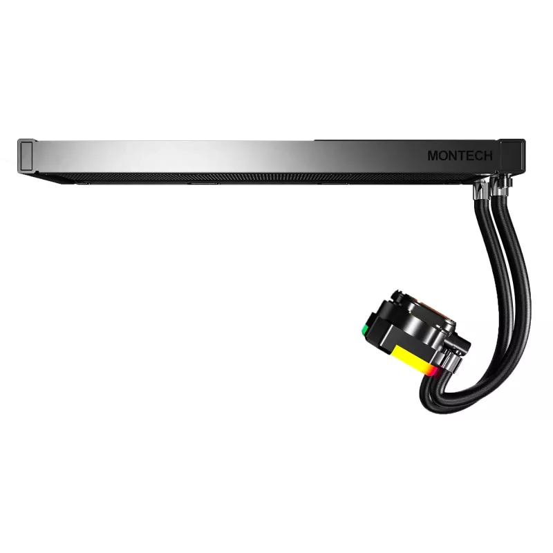 AIO-vesijäähdytys Montech Hyper Flow ARGB 360 mm musta – 360 mm jäähdytin, ARGB, suljettu CPU-jäähdytin