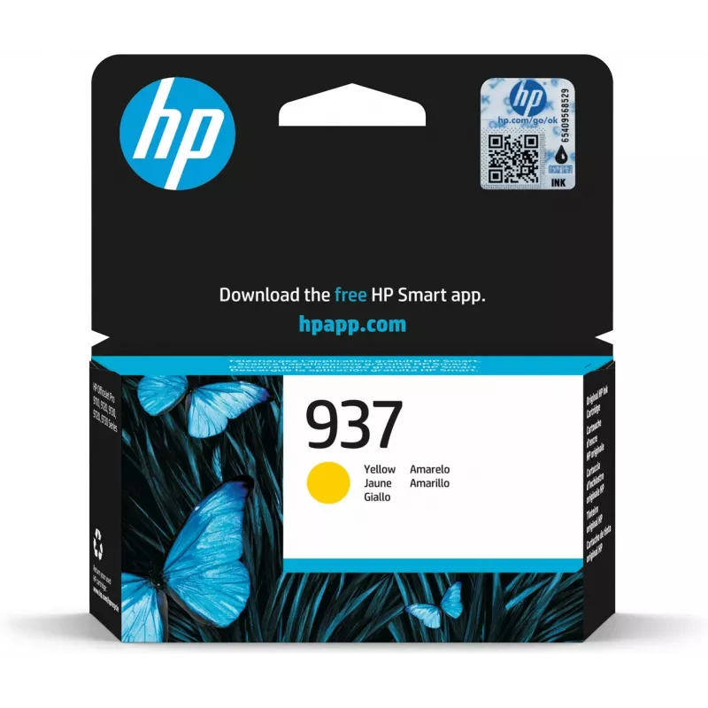 HP 937 keltainen alkuperäinen mustepatruuna, keltainen, 1 kpl, 800 sivua