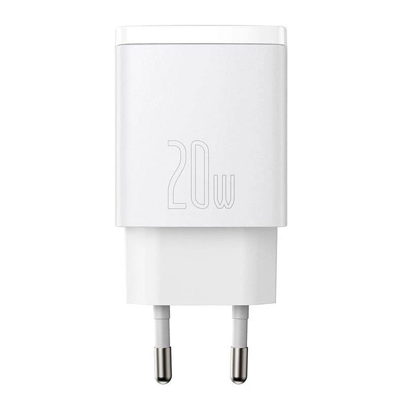 Seinälaaturi Baseus Compact 1x USB-A + 1x USB-C 3A, kompakti matka-adapteri