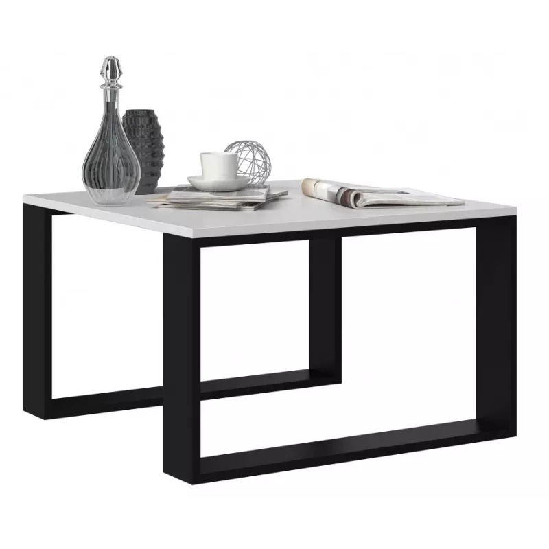 MODERN MINI pöytä 67x67x40 cm valkoinen/musta