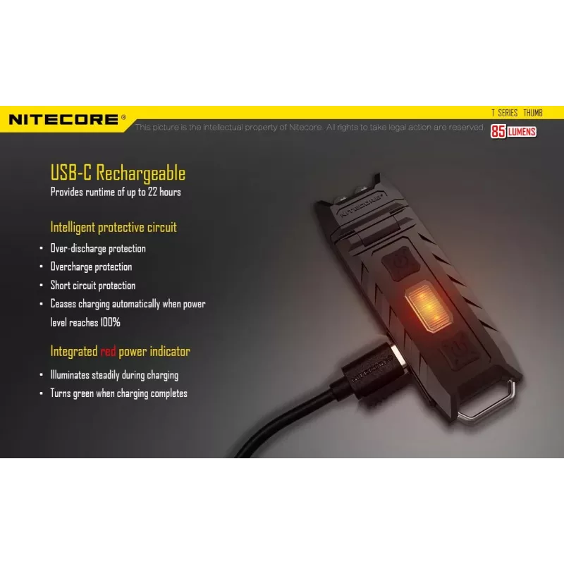Taskulamppu T-sarja 85 LUMENS/THUMB Nitecore