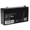 UPS-akku Green Cell AGM13, sinetöity lyijy-happo-VRLA 6 V 1,3 Ah, 290 g, musta