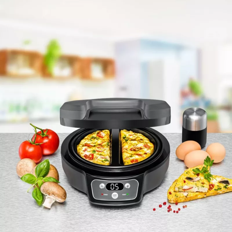 Omelett Chef OM 950, snack-valmistin antrasiitti, 950 wattia