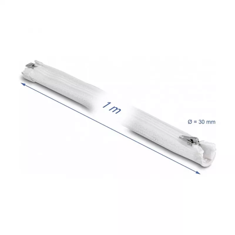 Punottu sukka DeLOCK 20822 1 m x 30 mm valkoinen