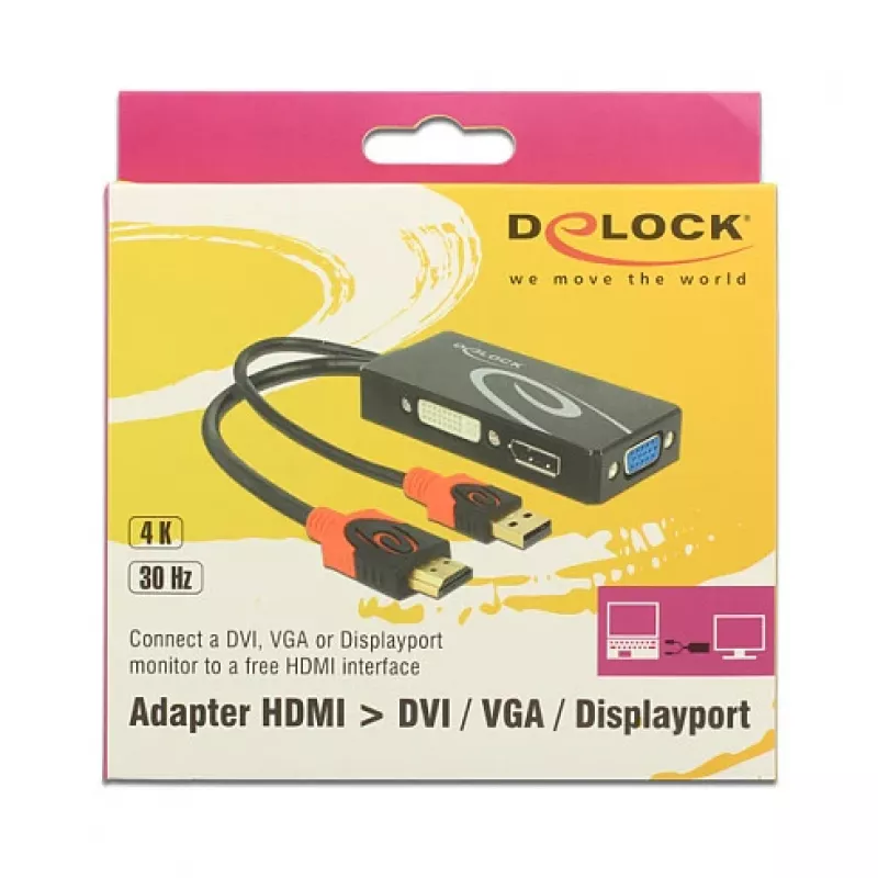 Videokaapeliadapteri DeLOCK 62959 HDMI USB DVI-I VGA 0,135 m