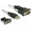 Delock-sovitin USB 2.0 Type-A > 1 x Serial DB9 RS-232 + sovitin DB25 (61308)