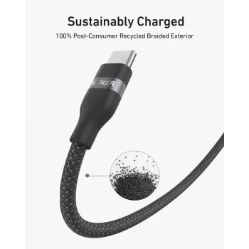 USB-C - USB-C -kaapeli Anker A82E2 — 0,9 m, USB C - USB C, musta