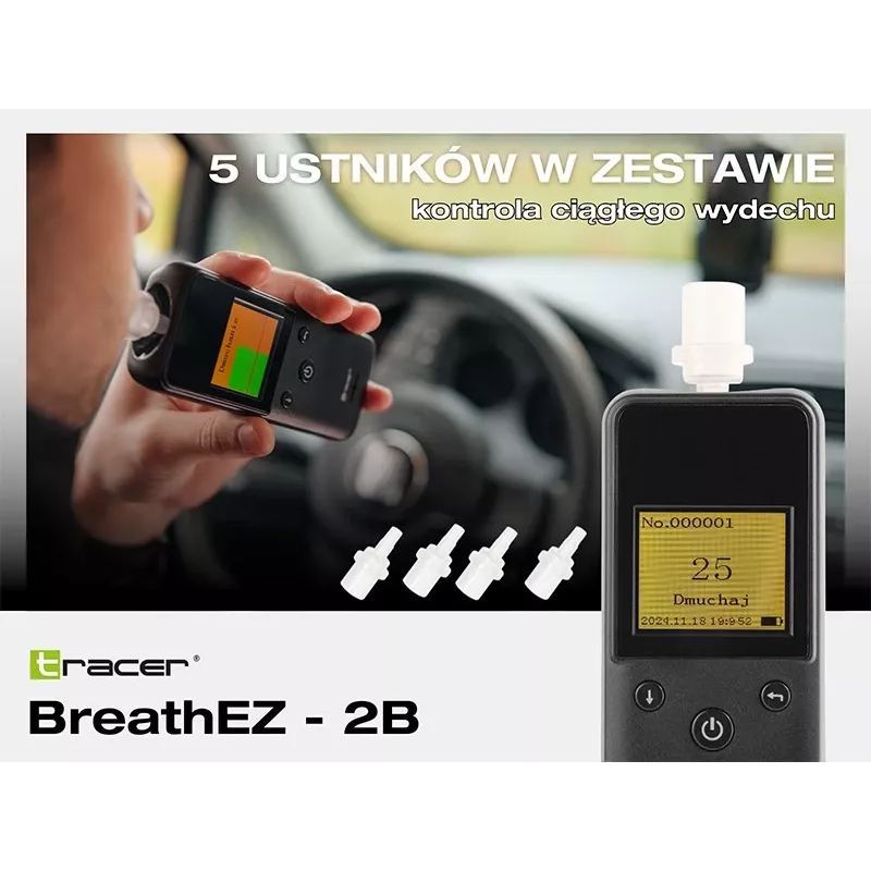 Tracer BreathEZ-2B puolijohdealkometri, musta