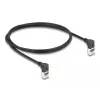 Verkkokaapeli DeLOCK RJ45 Cat.6A S/FTP ohut 90° ylöspäin 1 m musta
