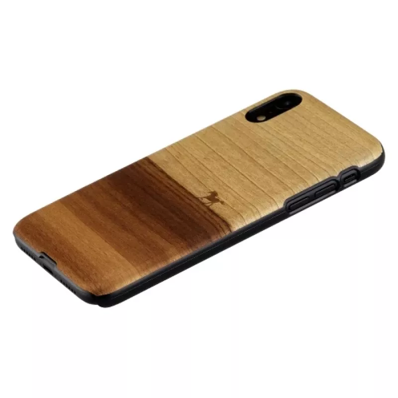 man and wood -puhelinkotelo iPhone XR:lle — musta, suojaava soft shell -kotelo