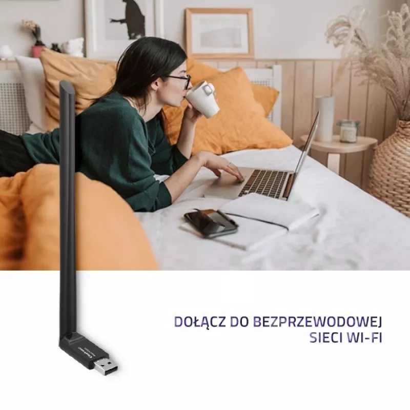 Verkkokortti Qoltec 57001 WLAN 150 Mbit/s