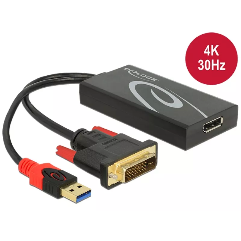 Kaapeli DVI 24+1 + USB-A/Displayport 20p DeLOCK 62596