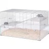 Häkki ZOLUX Neolife 80 (malli 205664GRI) hiirille ja rotille — 780×450×480 mm, muovi, tankojen väli 9 mm, sisältää kupin, harmaa