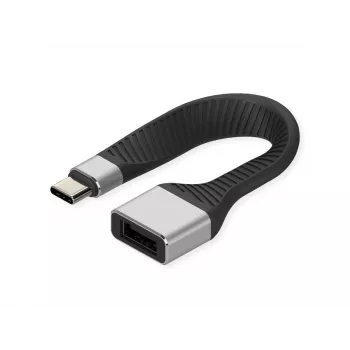 ROLINE USB 3.2 Gen 2 silikonikaapeli, C-A, ST/BU, 10 Gbit/s, Emark, musta, 11 cm (11.02.9016)