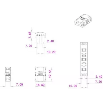 LED-nauhan liitin 4-napainen EUROLITE 50530069 10 mm RGB LED-nauhalle