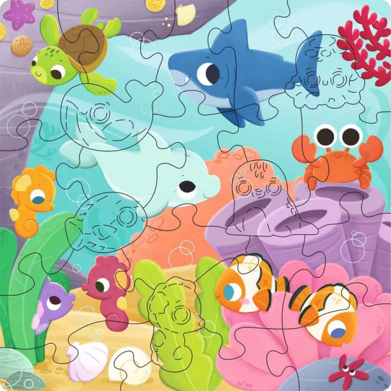 Lasten puupalapeli Ravensburger — Buntes Spiel der Meere, 22 palaa