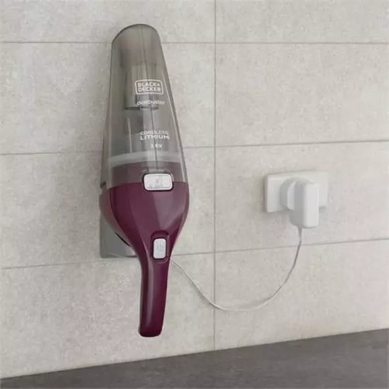 Black & Decker NVC115W käsipölynimuri harmaa, violetti ilman pussia
