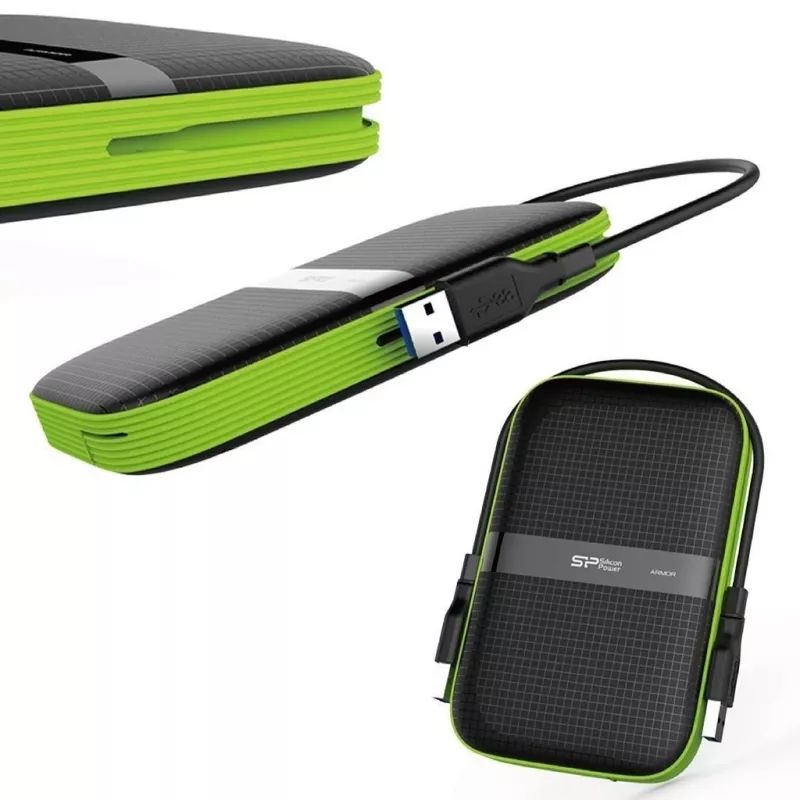 SILICON POWER Armor A60 - kiintolevy - 4TB - ulkoinen (kannettava) - 2.5 (6,4 cm) - USB3.0 - musta (SP040TBPHDA60S3K)