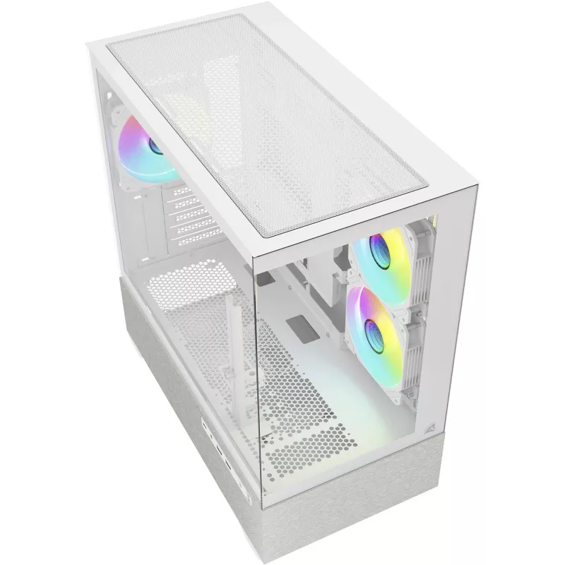 Sharkoon MK7 ARGB mATX -kotelo 2x lasi valkoinen