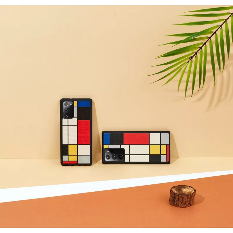 Puinen suojakotelo Man and Wood Galaxy Note 20 Mondrian Wood musta