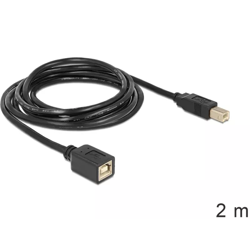USB-kaapeli DeLOCK USB2.0-B 2 m USB B musta