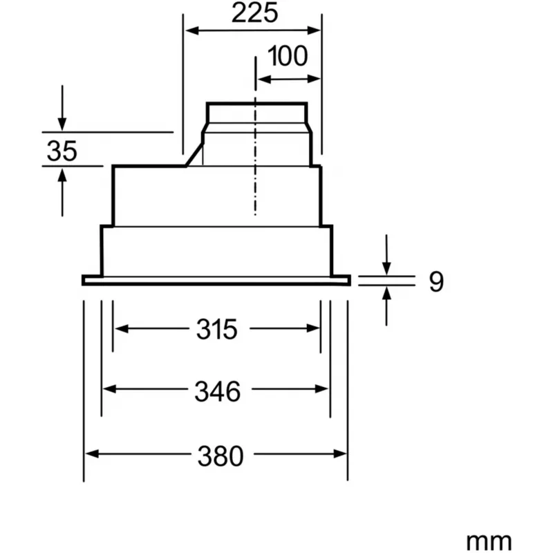 Siemens iQ300 LB55565 liesituuletin ala-asenteinen ruostumaton teräs 590 m³/h