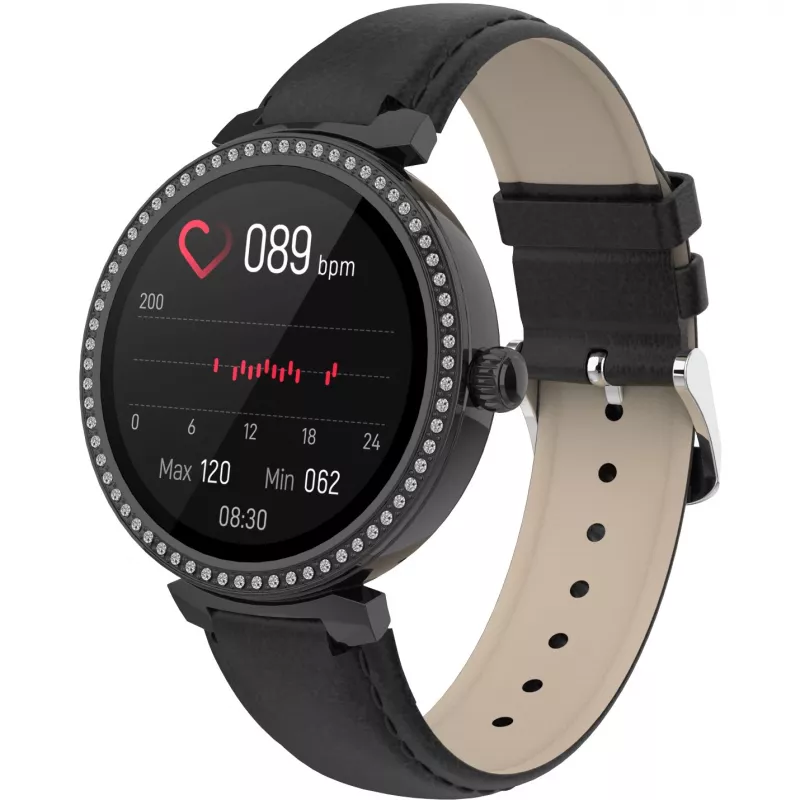 Denver SWC-342B älykello, 3,05 cm (1,2") IPS-kosketusnäyttö 240 x 240 pikseliä, Bluetooth, musta