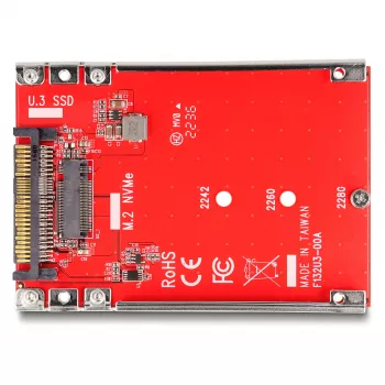 DeLOCK 2,5 tuuman muunnin U.3 SFF-8639 M.2 NVMe Key M 7 mm punainen