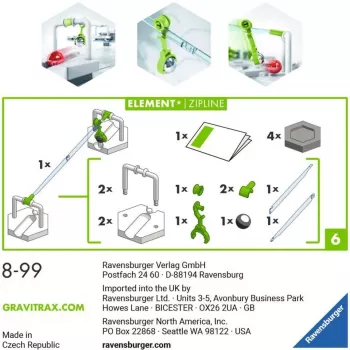 Ravensburger GraviTrax elementti Zipline lisävaruste aktiviteetti- ja taitopelileluun (27472)