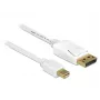 DeLOCK 83482 Mini DisplayPort -näyttökaapeli 2 m valkoinen