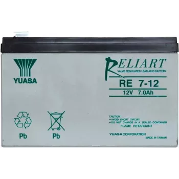 Suljettu lyijyakku Yuasa RE7-12 12V 7Ah AGM varmistus- ja virtalähdejärjestelmiin