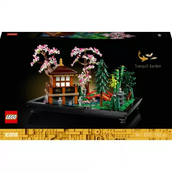 LEGO rakennussarja ICONS 10315 Zen-puutarha, 1363 osaa, 18+, mitat 210×320×200 mm, paino 4,19 kg