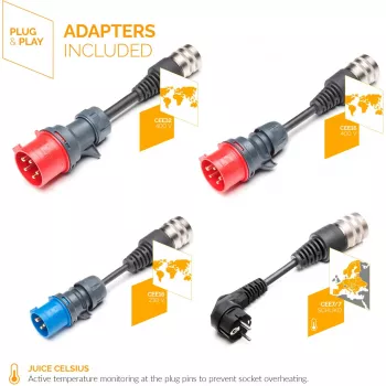 Juice Technology JUICE BOOSTER 3 air Country EU Traveller Set (antrasiitti/musta, 1,4 - 11 kW, 3,1 metrin kaapeli)