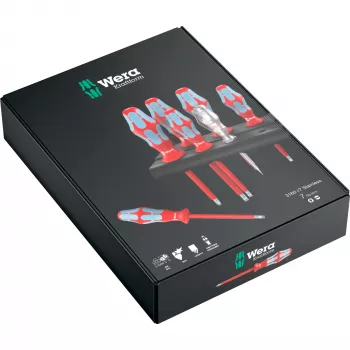 Wera 3160 i/7 Rack 05022728001 VDE-ruuvitalttasarja 7 kpl kärki ura/ristipää-PH (05022728001)