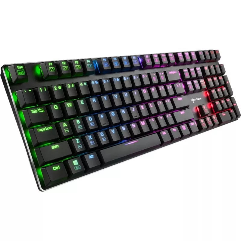 PureWriter RGB, pelinäppäimistö musta, FR-asettelu, Kailh Choc Low Profile Blue