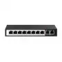 Extralink PoE-kytkin CERES 8x 100Mb/s PoE/PoE+, 2x RJ45 uplink 100Mb/s, 96W