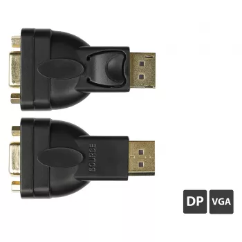 Sovitin DisplayPort-pistoke–VGA-liitin, 1920*1200 @60Hz, kullatut koskettimet, Good Connections (DP-AD12)