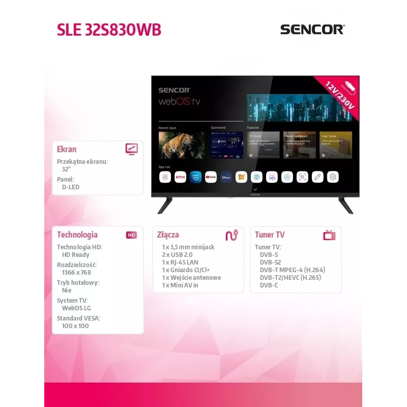 Televisio SENCOR SLE 32S830WB 32