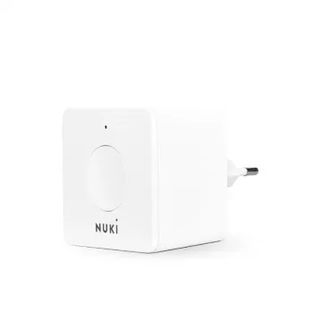 Langaton älykodin signaalinvahvistin NUKI Bridge — Bluetooth/WLAN, 230V, kantama jopa 10 m, 60×60×50 mm, valkoinen