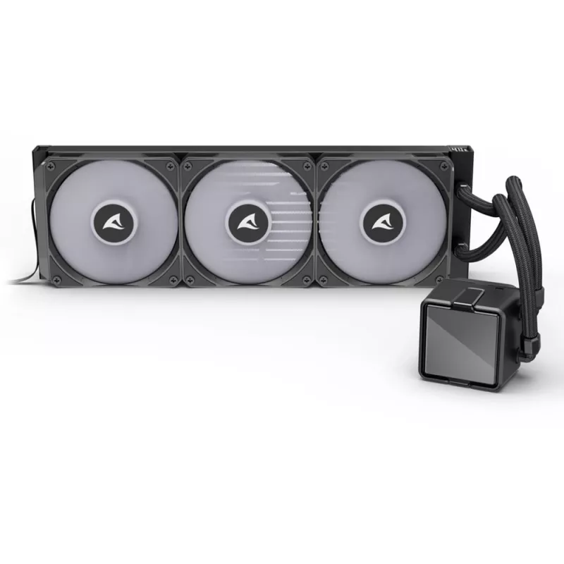 All-in-One-nestejäähdytin CPU:lle Sharkoon S100 ARGB – 360 mm jäähdytin, musta