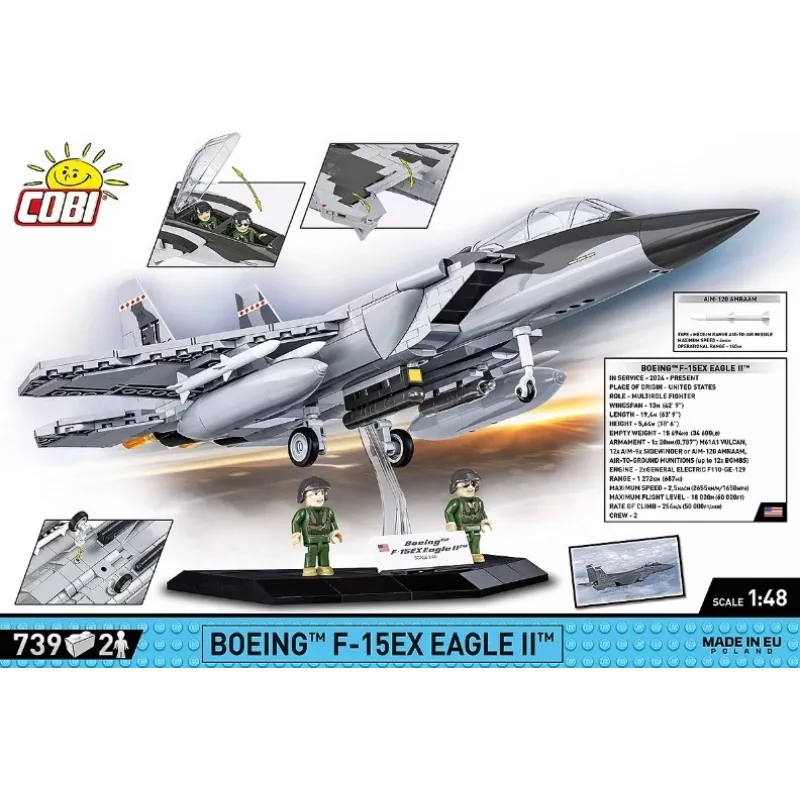 Cobi rakennuspalat Boeing F-15EX Eagle II mallisarja COIB-5900, keräiltävä mittakaavasarja