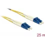 Kuitukaapeli DELOCK 80158 OS2 25 m, 2x LC - 2x LC, 9 µm, täysduplex, keltainen/sininen