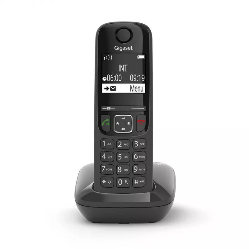 Analogi-/DECT-puhelin Gigaset AS690 numeronäyttö langaton käsiluuri musta