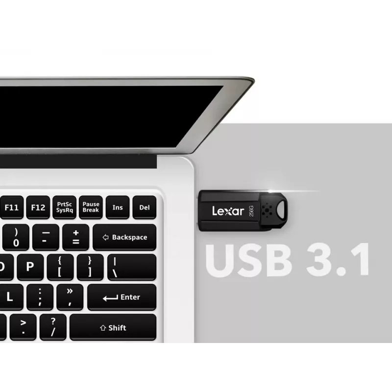 USB-muistitikku Lexar JumpDrive S80 256 GB, USB Type-A, USB 3.2 Gen 1, musta, 20 g