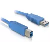 DeLOCK 82581 USB 3.0 -kaapeli, USB-A uros - USB-B uros, 3 m, sininen