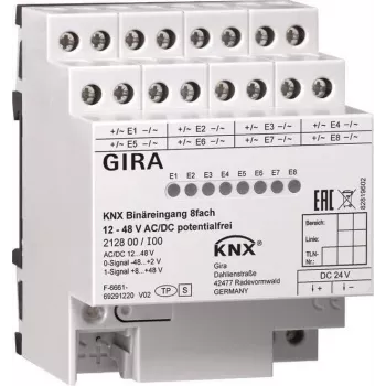 Binääritulo 8-kertainen KNX 12-8V AC/DC 212800 (212800)