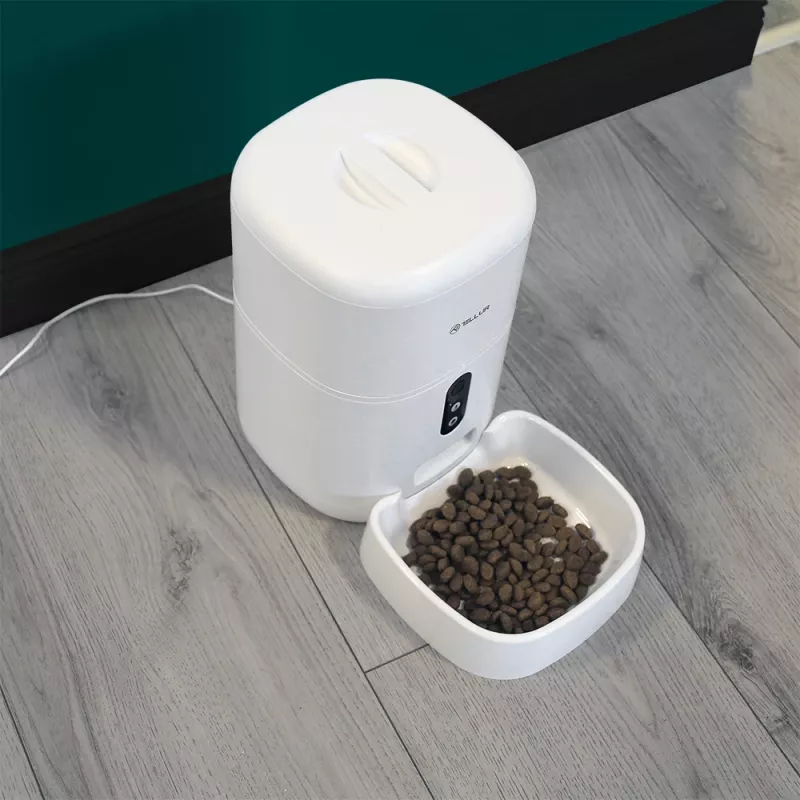 Automaattinen ruokinta-automaatti Tellur TLL331461 UltraHD-kameralla, 4 l, valkoinen