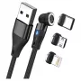 USB-kaapeli RealPower MagneticCharge3 1m USB A musta