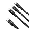 Baseus Rapid 3-in-1 USB-kaapeli 1,5 m USB-A USB-C/Micro USB-A/Lightning musta